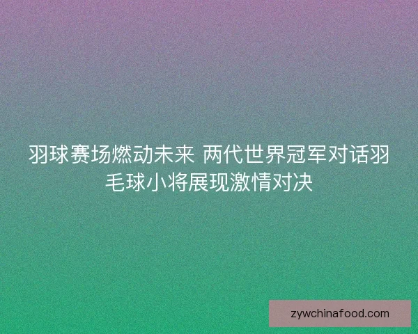 羽球赛场燃动未来 两代世界冠军对话羽毛球小将展现激情对决