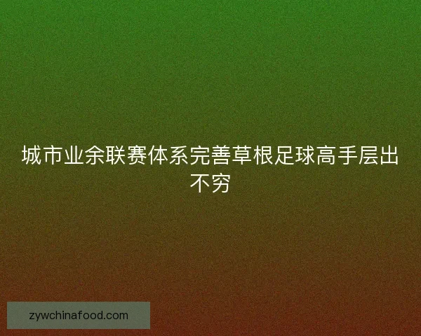 城市业余联赛体系完善草根足球高手层出不穷