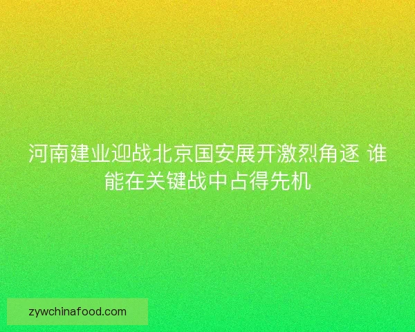 河南建业迎战北京国安展开激烈角逐 谁能在关键战中占得先机